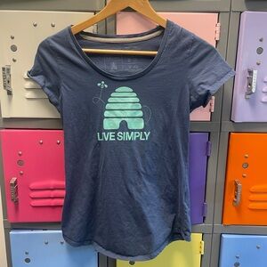 Patagonia Blue Short Sleeve T-Shirt with Graphic Design